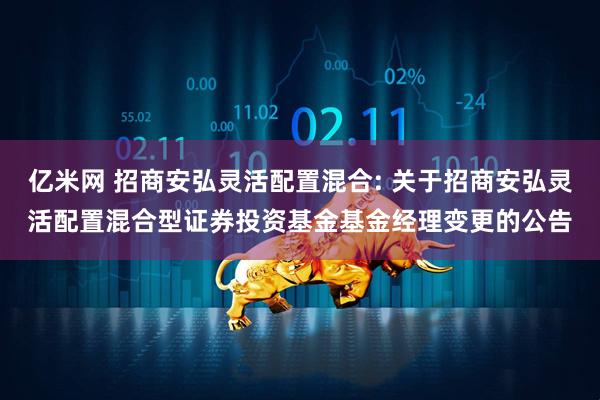 亿米网 招商安弘灵活配置混合: 关于招商安弘灵活配置混合型证券投资基金基金经理变更的公告